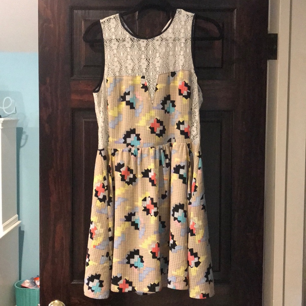 RACHEL Rachel Roy Geometric Lace Dress